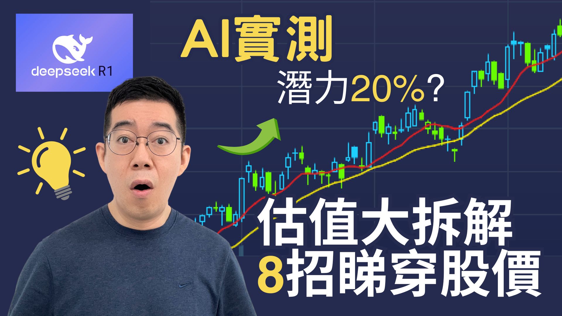 [AI學堂] DeepSeek R1 8招分析港股走勢｜20%升幅潛力＋估值策略＋技術指標全面睇｜股票交易策略分析｜廣東話教學2025
