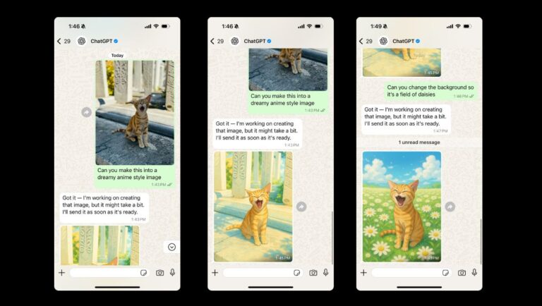 WhatsApp也能AI作畫！ChatGPT圖像生成功能正式上線，一鍵創造你的專屬插畫、擬真照片和腦力激盪創意！