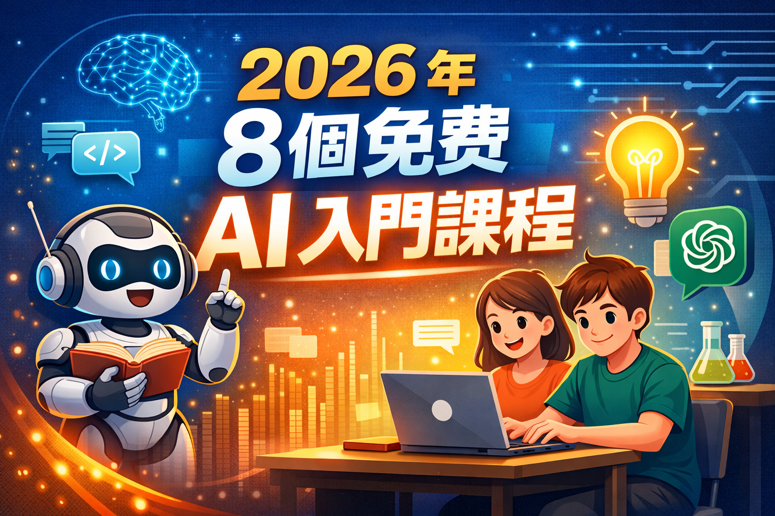 2026 年新手必學｜8 個真正「零門檻」的免費 AI 課程推薦