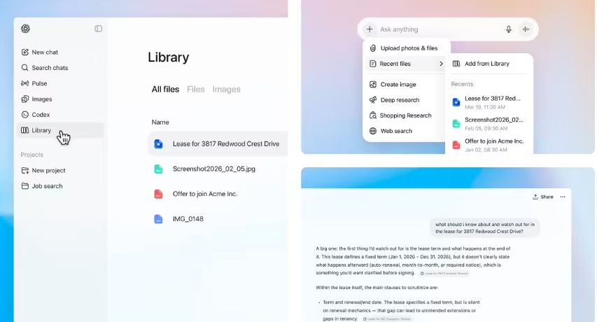 ChatGPT「圖庫」雲端功能上線：檔案影像自動保存、跨對話即取即用，工作流會怎麼變？