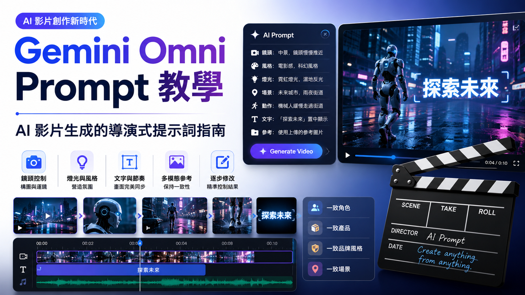 Gemini Omni Prompt 教學：Google DeepMind 官方指南教你寫 AI 影片提示詞