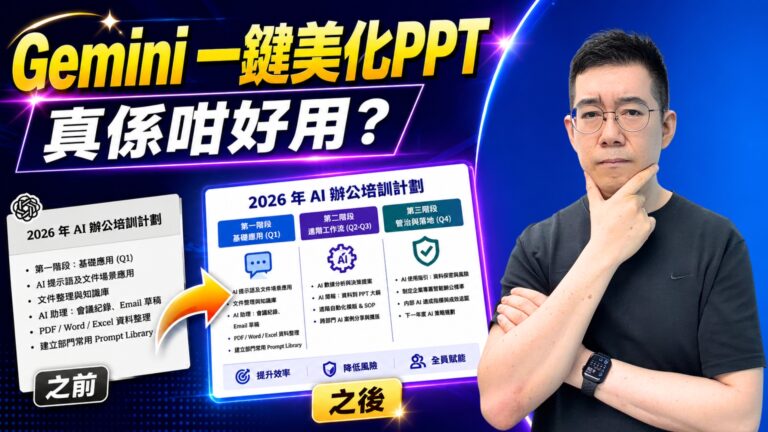 Gemini 一鍵美化 PPT 實測｜Google Slides AI 生成簡報真係咁好用？｜Google Gemini 教學