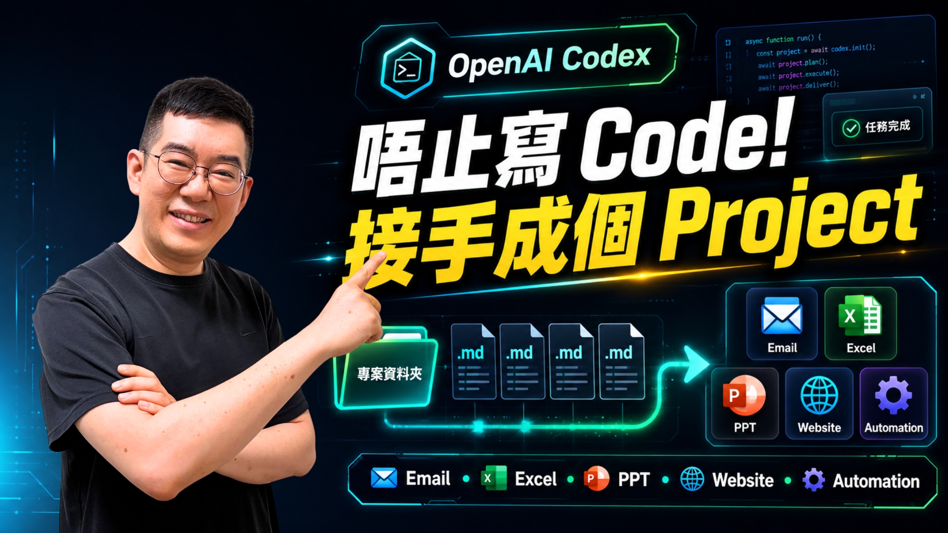 [AI學堂] OpenAI Codex 新玩法：一個 Prompt 生成 Email、Excel、PPT、網站，用 AI 接手整個工作流程