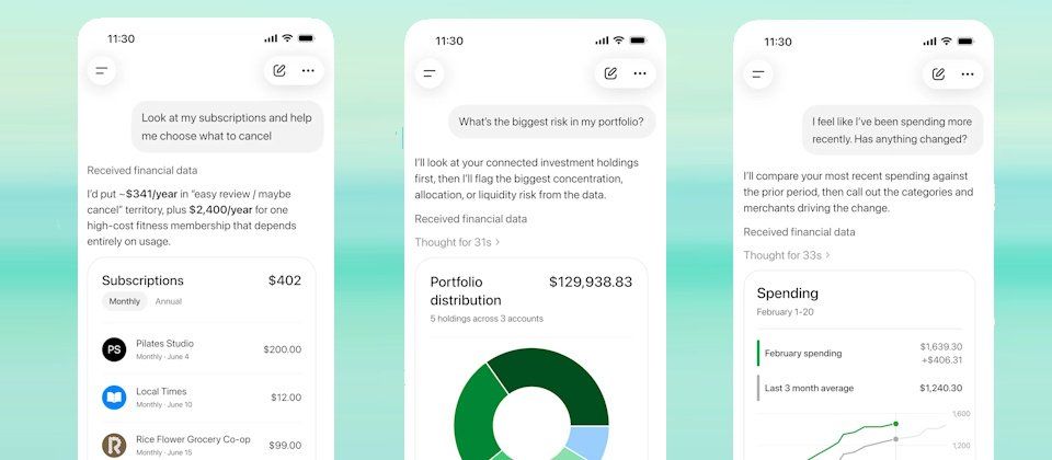 ChatGPT 新增個人理財功能預覽：連接銀行帳戶，用對話就能管好錢