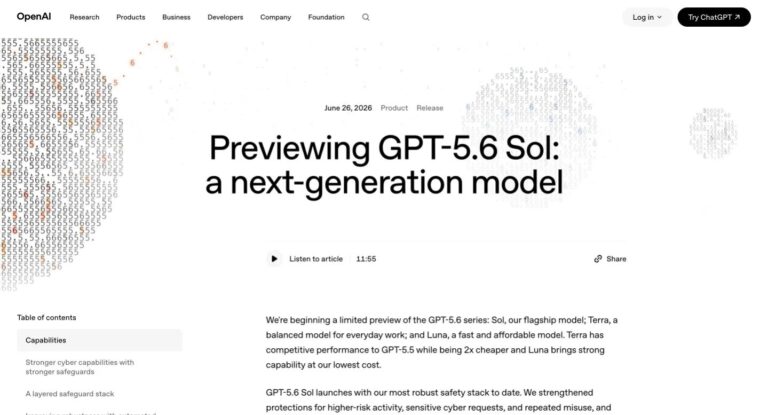 GPT-5.6 Sol 登場：GeneBench 超車 GPT-5.5，用更少 token 攻下 HealthBench