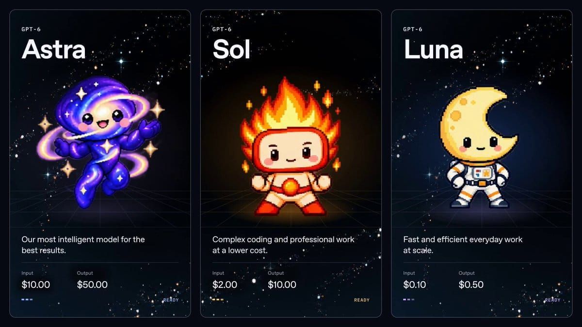 GPT-6 Sol 與 Luna 登場：沿用 Astra 訓練法、API 價格砍半，這次重點是把高階模型用得起