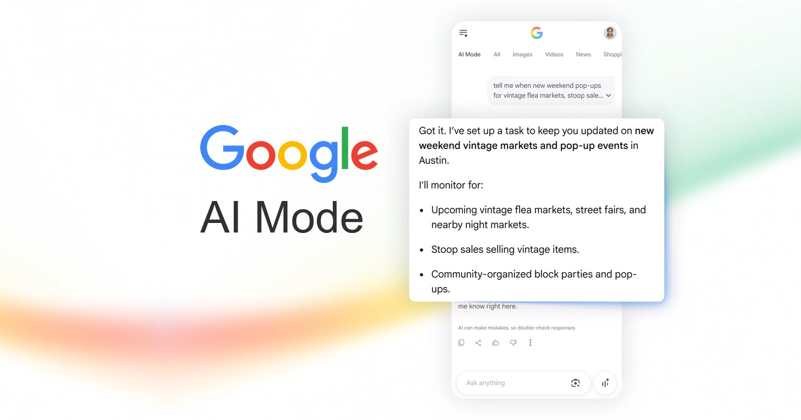 Google AI Mode 全球加入資訊監控：搜尋不再只回答，開始替你追蹤變化